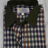 Checkered Green with Orange and White