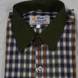Checkered Green with Orange and White