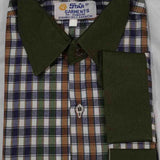 Checkered Green with Orange and White