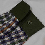Checkered Green with Orange and White